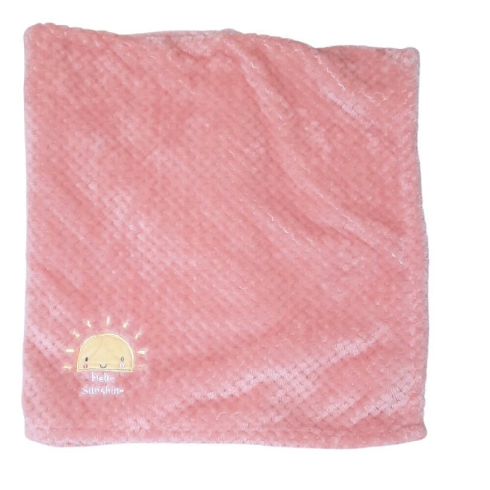 Duck Duck Goose Hello Sunshine Sun Coral Lovey Security Blanket 39" X 30"